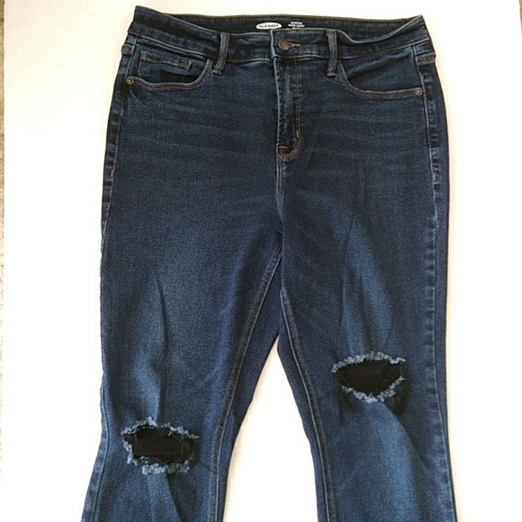 Old Navy Rockstar Super Skinny High Rise Secret Slim Pocket Jeans 10 Blue - Picture 7 of 16